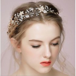 Hrbnd Tiara Leaf Guld