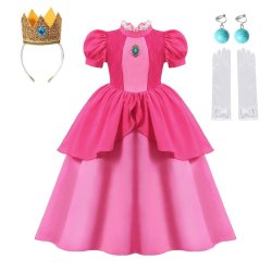 Peach kjole med tilbehr