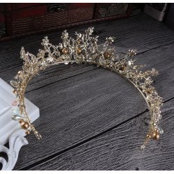 Tiara med farvede Krystaller 