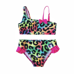 Bikini med neon dyreprint