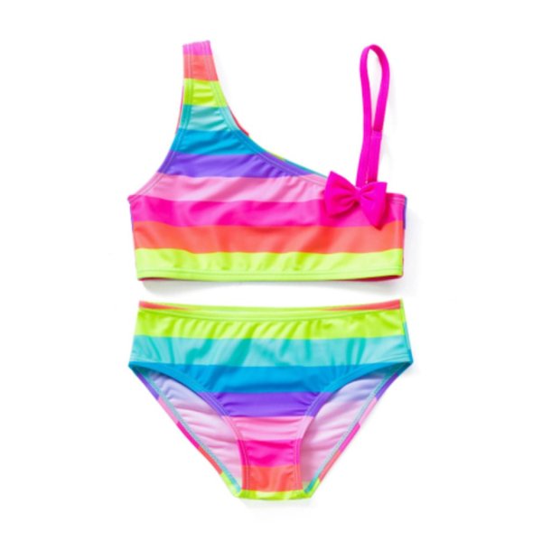 Bikini med neonstriber