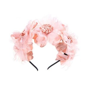 Blomsterkrans p hrbjle rosa