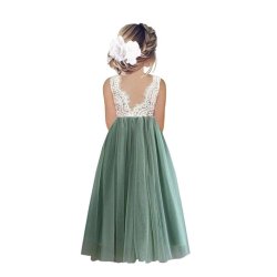 Blondekjole med chiffonsk�rt uden �rmer salvie