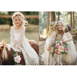 Blondekjole med lange �rmer Rose Ivory - UDG�R sidste stk p� lager