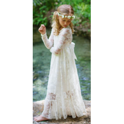 Blondekjole med lange �rmer Rose Ivory - UDG�R sidste stk p� lager