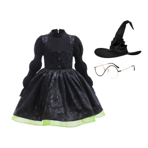 Elphaba kjole med tilbehr 