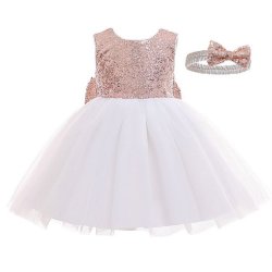 Festkjole til sm� piger Angela inkl. h�rb�nd