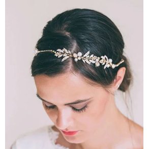 Hrbnd med krystaller og perler