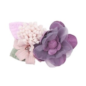 Hrclip med silkeblomster lilla/rosa