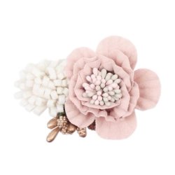 H�rclip med silkeblomster rosa/creme
