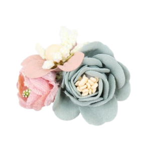 Hrclip med silkeblomster salvie/rosa