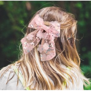 Hrclip med stor pailletsljfe rosa