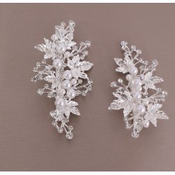 H�rclip-s�t med perler s�lv