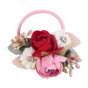 Hrelastik med silkeblomster rd/rosa