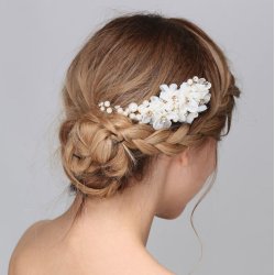 H�rkam med Organzablomster og perleranke