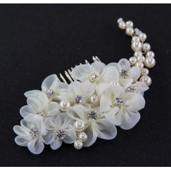 H�rkam med Organzablomster og perleranke