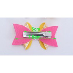 H�rklemmer med glittersl�jfer pink