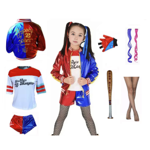 Harley Quinn kostume med tilbehr