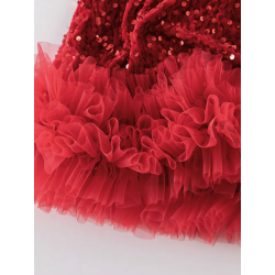 Jule/Nytrskjole med pailletter og tyl rd