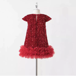 Jule/Nytrskjole med pailletter og tyl rd