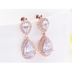 Krystal �reringe Madeleine Rosa Guld