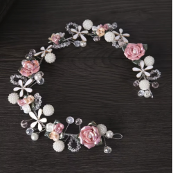 Luksus h�rb�nd med pink porcel�nsblomster