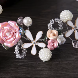 Luksus h�rb�nd med pink porcel�nsblomster