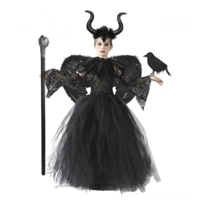 Maleficent kjole inkl. tilbehr