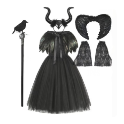 Maleficent kjole inkl. tilbehr