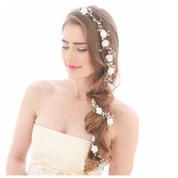 Perleb�nd med porcel�nsblomster til langt h�r