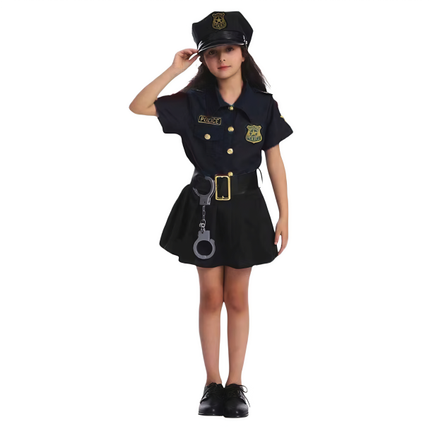 Politi Kostume med tilbeh�r