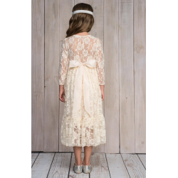 Blondekjole med lange �rmer Rose Ivory - UDG�R sidste stk p� lager