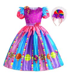 Lang Slikprinsesse kjole inkl. hrbjle