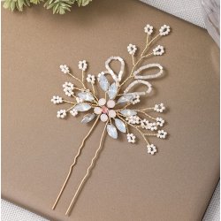 Vintage h�rn�l med krystaller og perler